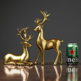 Golden Deer Resin Decorative Sculpture